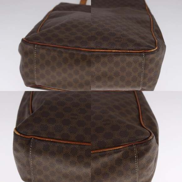 CELINE Macadam Canvas Tote Bag Pvc Brown Gold - Picture 10 of 13